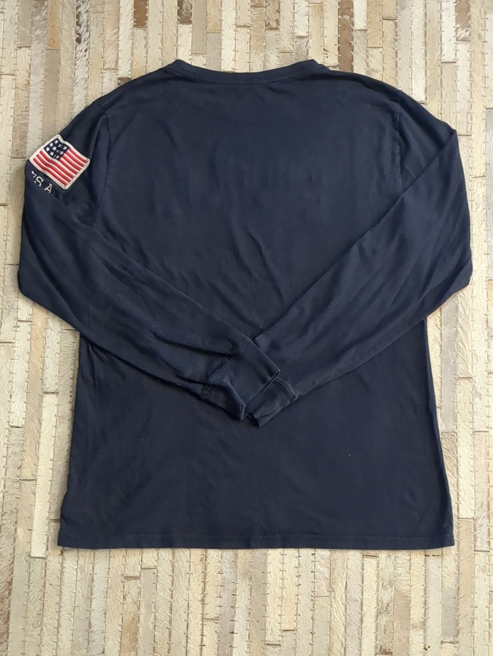 Polo Ralph Lauren Boys USA Flag Long Sleeve Navy Tee Boys XL - Picture 2 of 6